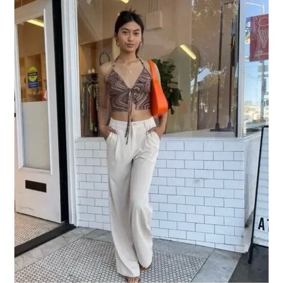 Isalis Kim Trousers in Tan High Waisted Wide Leg Size X-Small Gently Used - Picture 1 of 9
